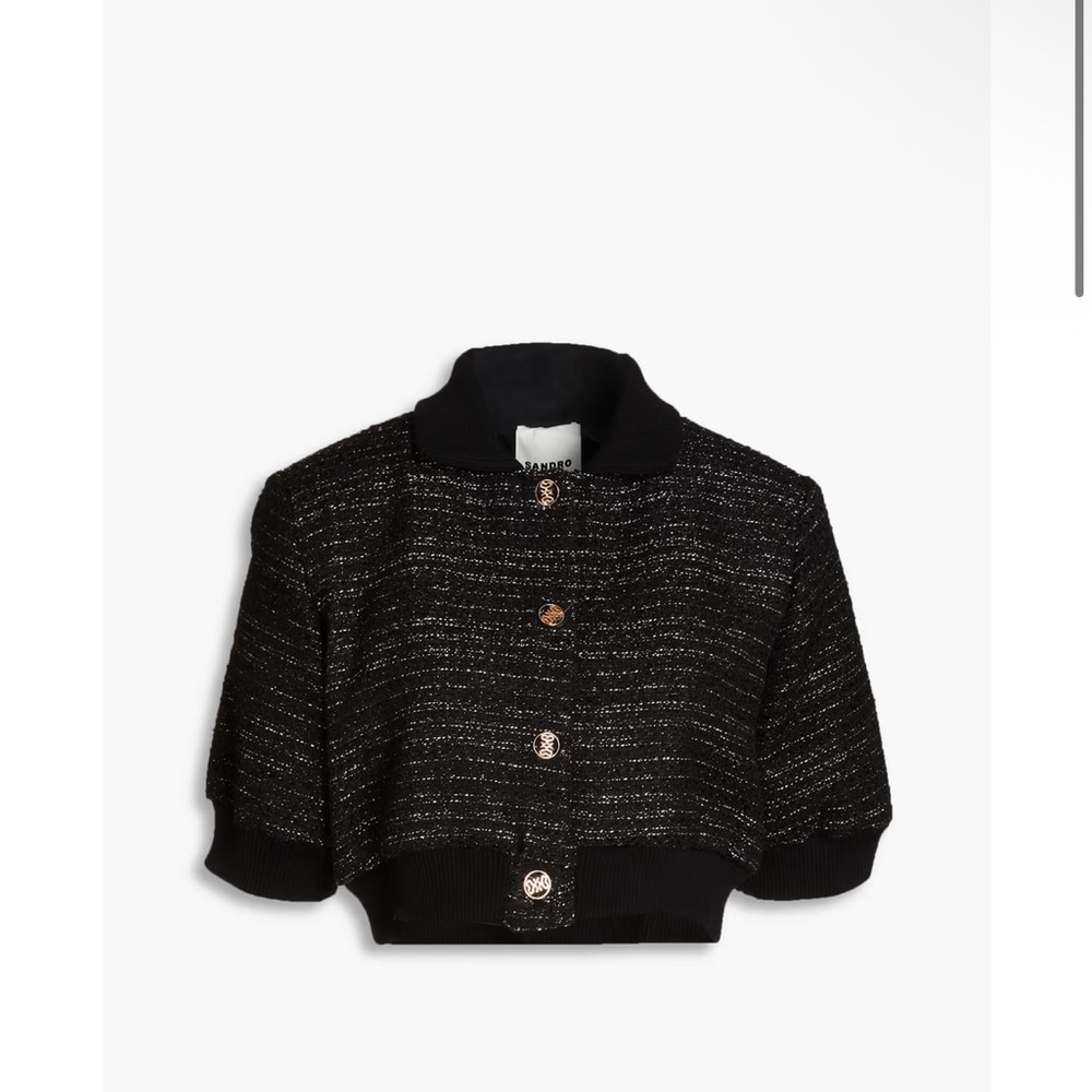 Cropped metallic tweed jacket and mini skirt - Picture 5 of 12